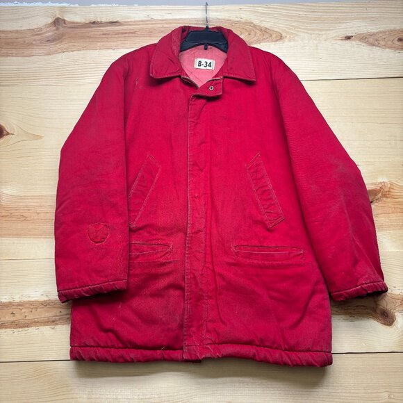 Vintage B-34 Extreme Cold‎ Weather Red Parka Jacket Military USAF Medium - Picture 1 of 15